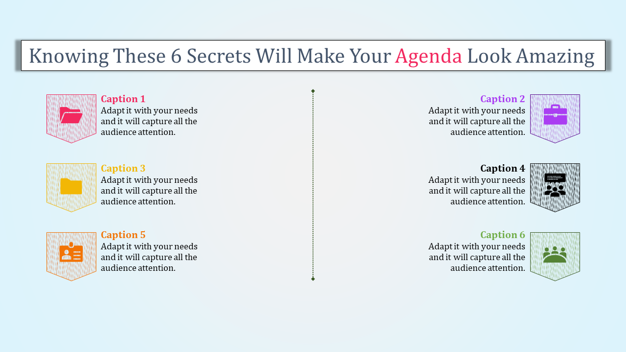 Free - Get PowerPoint Agenda Template Slide Designs-Six Node